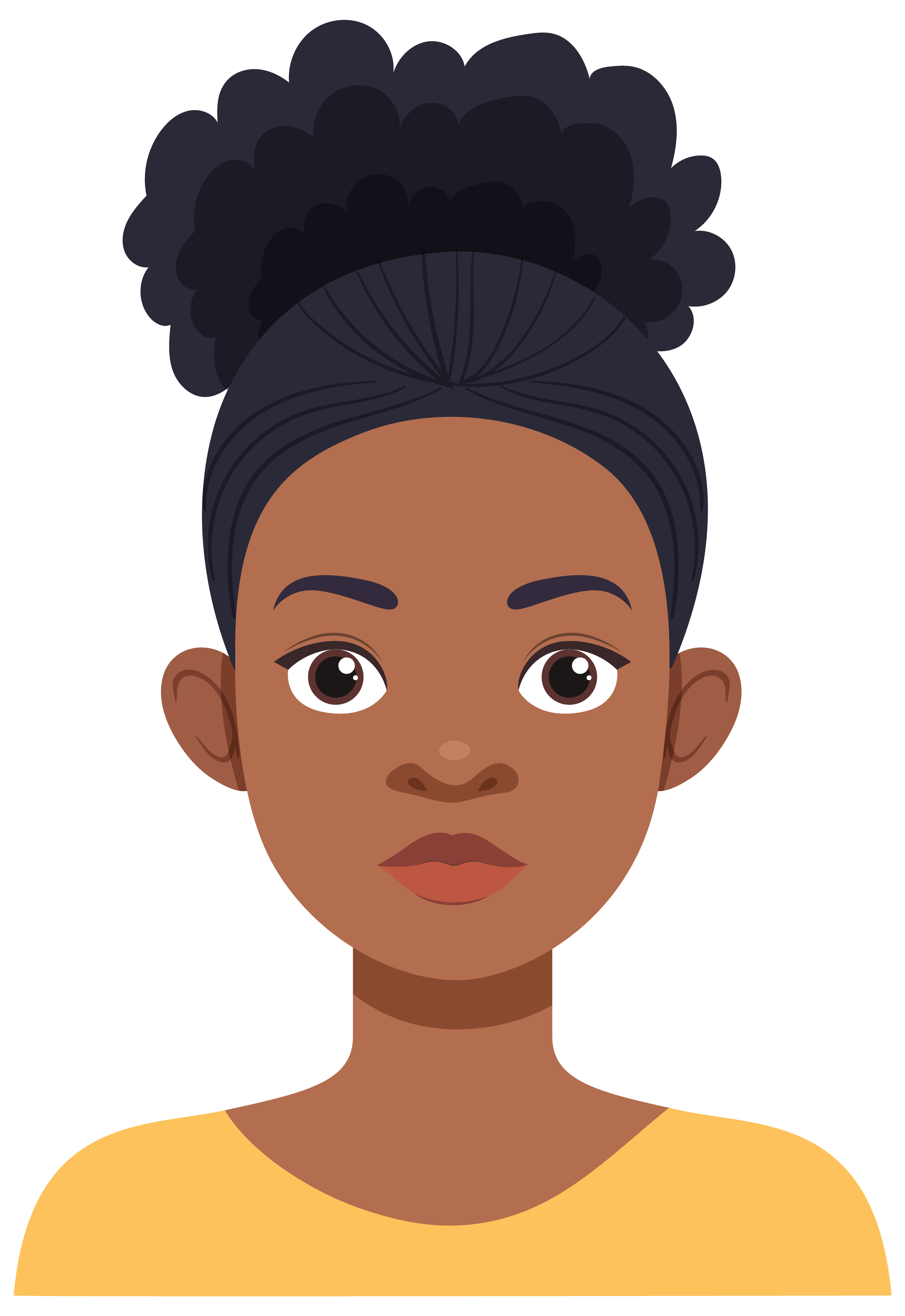 Vector illustration of a woman with curly hair